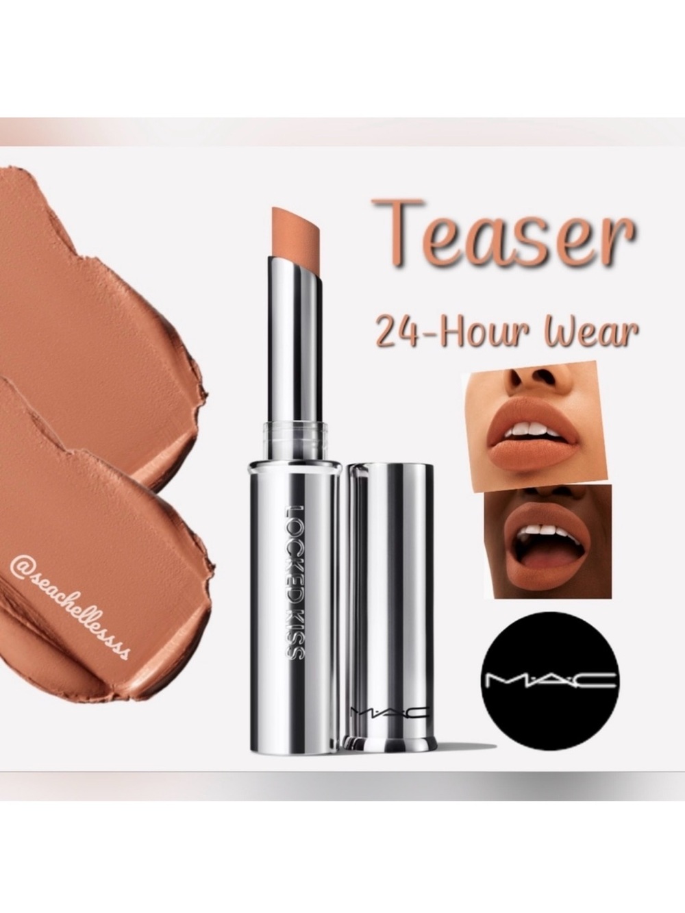 Mac Locked Kiss 24-Hour Lipstick | Teaser Warm Nude | Brand New in Box